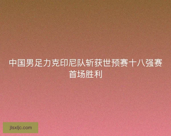 中国男足力克印尼队斩获世预赛十八强赛首场胜利