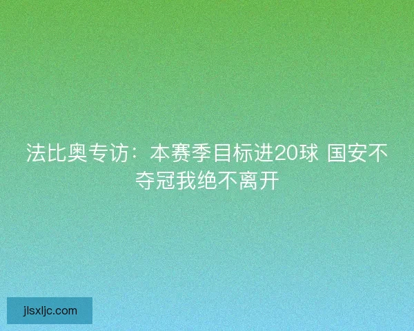 法比奥专访：本赛季目标进20球 国安不夺冠我绝不离开
